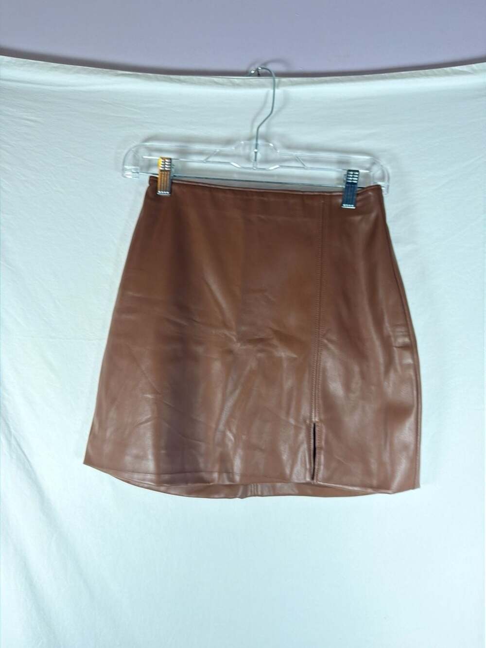Hollister Ultra High-Rise Faux Leather Mini Skirt Brown Size XS